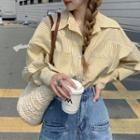 Long-sleeve Striped Pocket-detail Shirt
