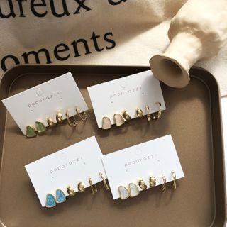 3 Pair Set: Glaze / Alloy Earring (assorted Designs)