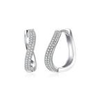 Fashion Elegant Geometric Circle Cubic Zircon Earrings Silver - One Size