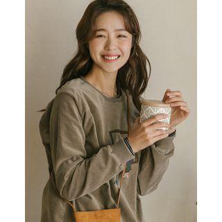 Graphic-print Velvet Sweatshirt