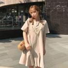 Fringe-trim Ruffle-hem Dress