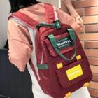 Color Block Lettering Zip Backpack