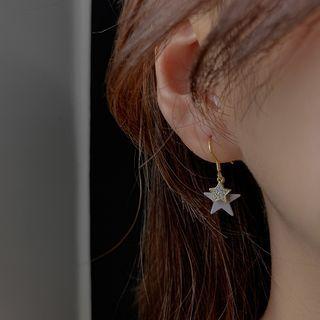 Star Drop Ear Stud / Sterling Silver Ear Stud / Clip-on Earring