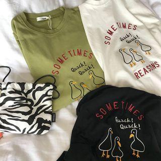 Elbow-sleeve Duck Graphic T-shirt