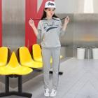 Set: Lettering Hoodie + Striped Sweatpants