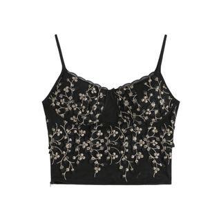 Embroidered Mesh Lace Camisole Top