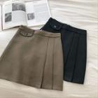 High-waist Pleated Acrylic A-line Skirt