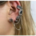 Embossed Chained Earring Set