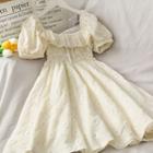 Daisy-print Smocked A-line Dress Almond - One Size