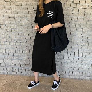 Lettered Long T-shirt Dress