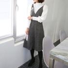 Glen-plaid A-line Wool Blend Dress