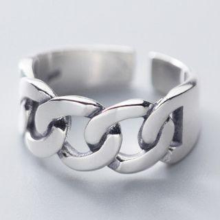 925 Sterling Silver Chain Open Ring Ring - S925 Silver - One Size