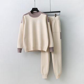 Set: Two-tone Sweater + Pants