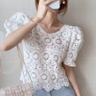 Short-sleeve Pointelle Top