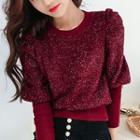 Glitter Puff-sleeve Sweater