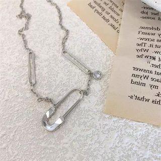 Pin Necklace 1 Pr - Silver - One Size