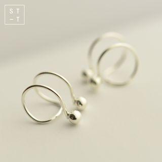 925 Sterling Silver Layered Cuff Earring Silver - One Size