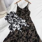 Spaghetti Strap Tie-dyed Midi A-line Dress