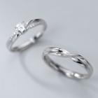 Rhinestone Sterling Silver Ring 1 Pair - S925 Silver - Ring - One Size