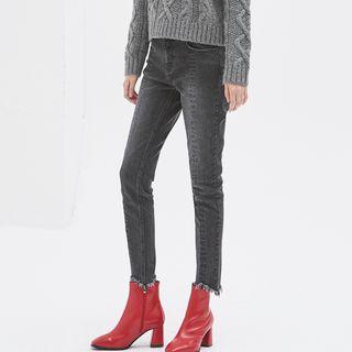 Lettering Frey-hem Jeans