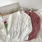 Frilled Long-sleeve Loose-fit Shirt
