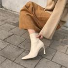 Stiletto-heel Stitched Ankle Boots