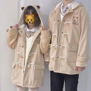 Couple Matching Hooded Toggle Jacket / Coat