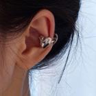 Heart Alloy Cuff Earring 1 Pc - Clip On Earring - Silver - One Size