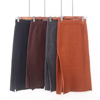 Slit Hem Knit Skirt
