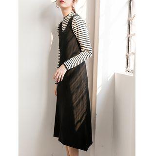 Sleeveless Midi A-line Knit Dress