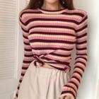 Striped Knit Top / Wide-leg Pants
