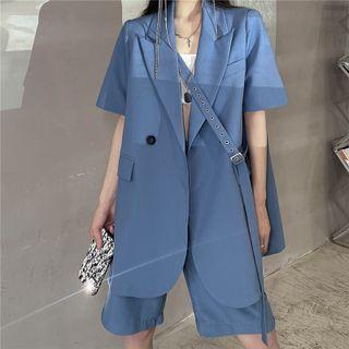 Short-sleeve Plain Blazer / Dress Shorts