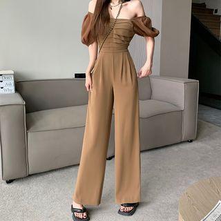 Off Shoulder Wide Leg Jumpsuit