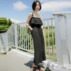 Spaghetti Strap Wide-leg Jumpsuit Black - One Size