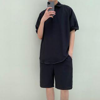 Set: Elbow-sleeve Polo-shirt + Shorts