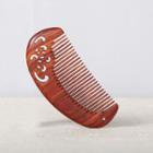 Retro Cutout Wooden Hair Comb Brownish Red - One Size