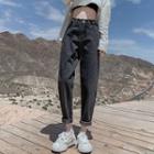 Adjustable Waist Cropped Jeans