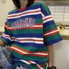 Short-sleeve Striped T-shirt Green - Xl