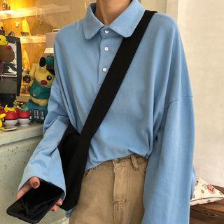 Long-sleeve Polo Collar T-shirt