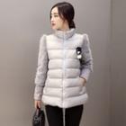 Stand-collar Padded Panel Jacket