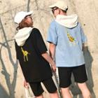 Couple Matching Short-sleeve Lettering Hoodie