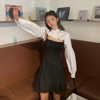 Spaghetti Strap Mini A-line Dress / Shirt