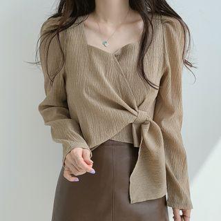 Asymmetrical Tie-strap Blouse