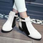 Belted Panel Ankle Boots