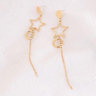 Star & Circle Threader Drop Earring As Shown In Figure - One Size