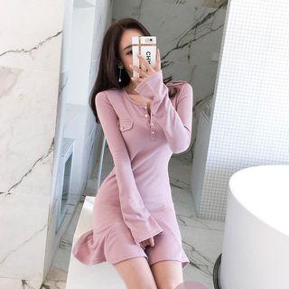 Long-sleeve Mini A-line T-shirt Dress