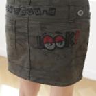 Inset Shorts Letter-embroidered Skirt