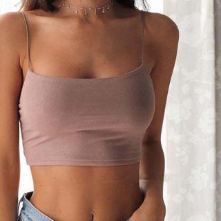 Plain Spaghetti Strap Crop Top