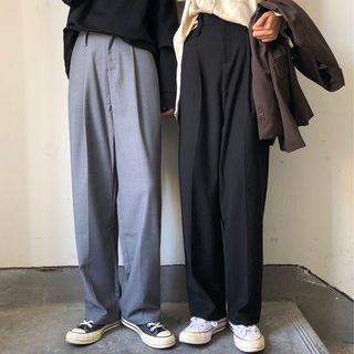 Loose-fit Straight-cut Dress Pants