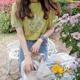 Puff-sleeve Sequined Shoes Top